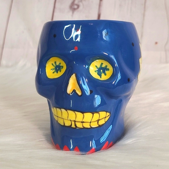 Pacific Giftware Handpainted Sunflower Floral Sugar Skull Coffee Mug Cup - Picture 3 of 16